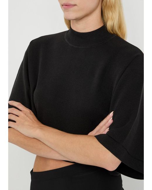 Alaïa Black Knit Crop Top