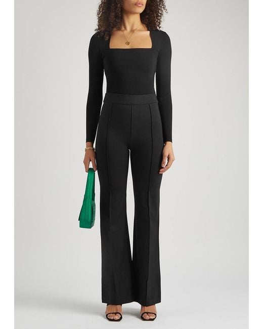 Spanx Black Stretch-jersey Flared-leg Trousers
