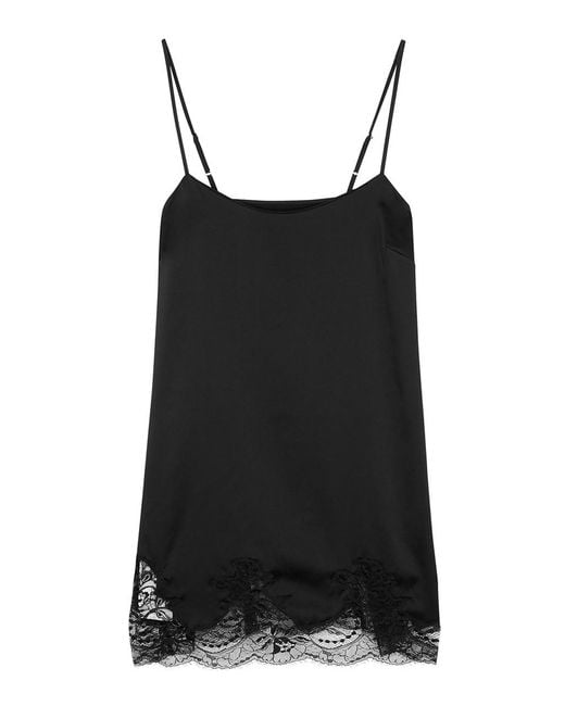 Fleur Of England Black Signature Silk-Blend Chemise