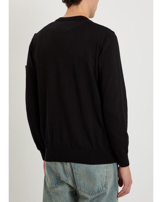 Stone Island Black Logo Cotton Sweatshirt for men