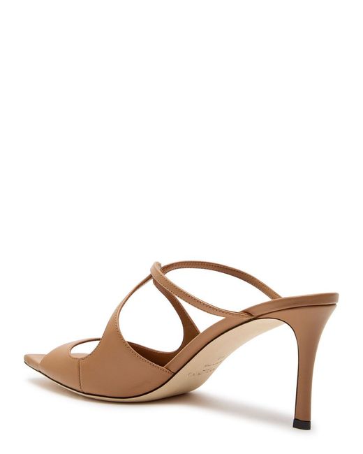 Jimmy Choo Brown Anise 75 Leather Sandals