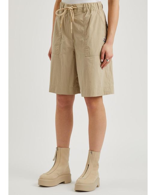 Moncler Natural Cotton-blend Shorts