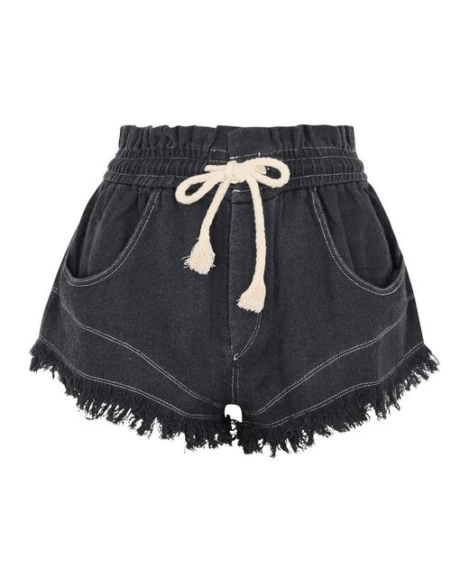 Isabel Marant Black Talapiz Silk Shorts
