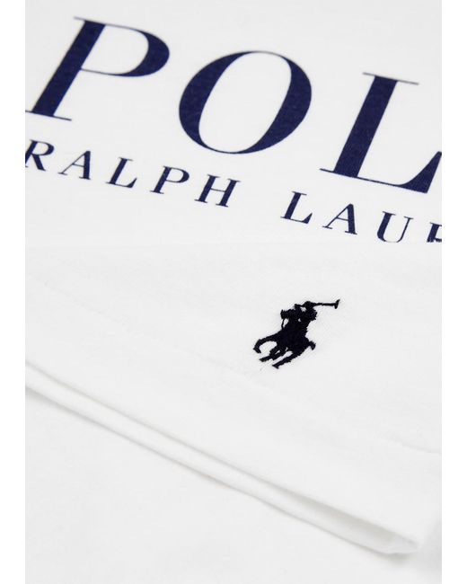 Polo Ralph Lauren White Logo-Print Cotton Pyjama T-Shirt for men