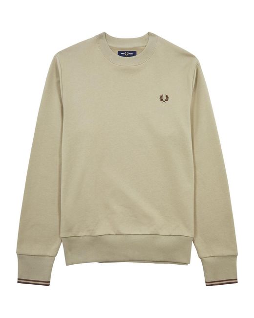 Fred Perry Natural Logo-Embroidered Cotton Sweatshirt for men