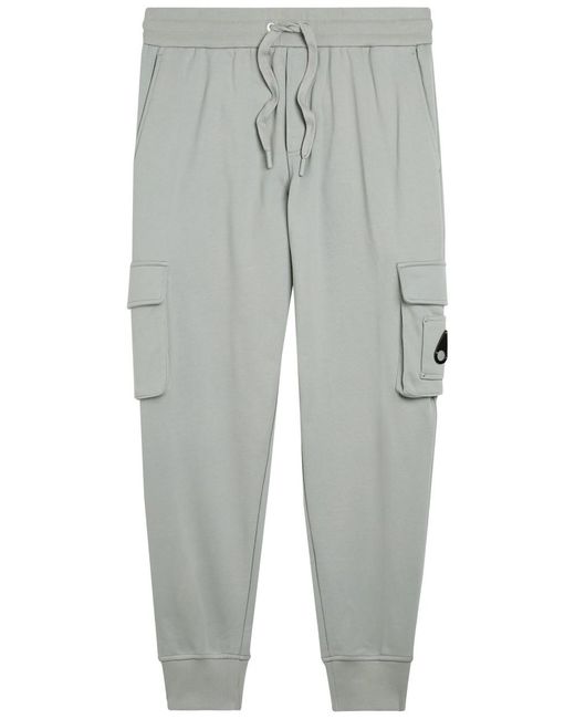Moose Knuckles Gray Hartsfield Tapered-Leg Cotton Cargo Sweatpants for men