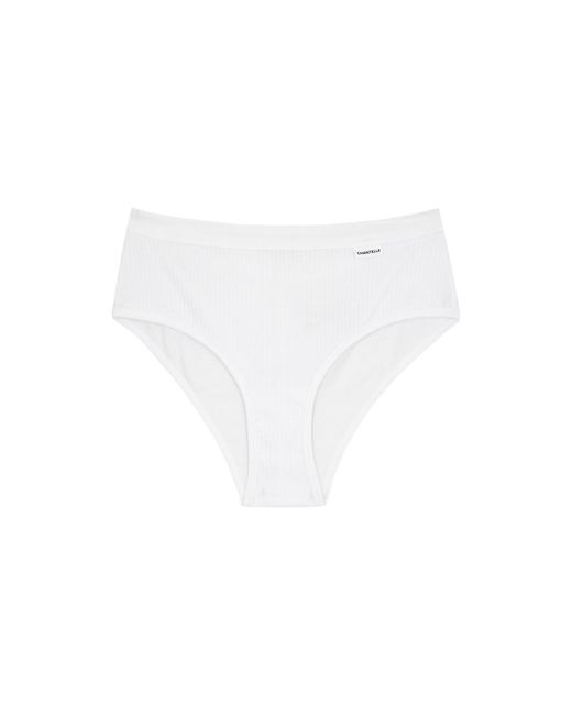Chantelle White Comfort Ribbed Stretch-Cotton Briefs