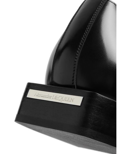 Alexander McQueen Black Leather Derby Shoes for men