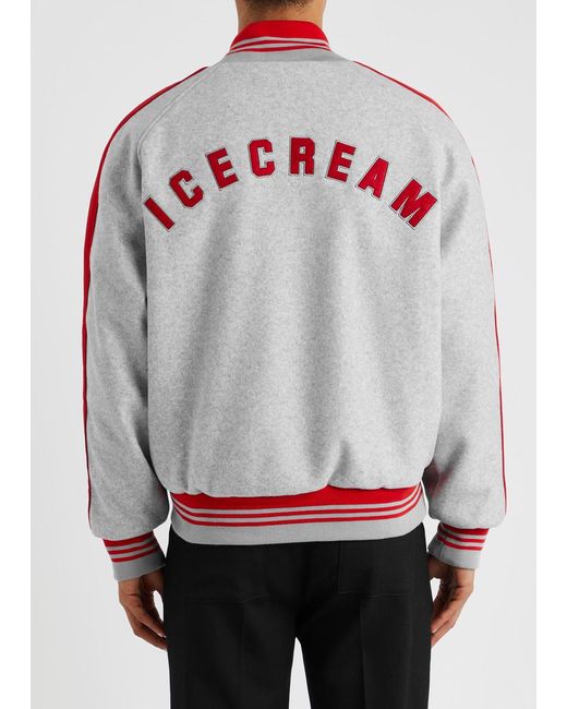 Ice Cream Cones N' Bones Panelled Felt Varsity Jacket in Red for Men Lyst
