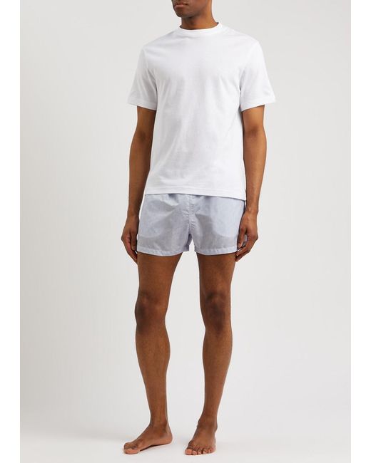 Off-White c/o Virgil Abloh Blue Logo-print Shell Swim Shorts for men