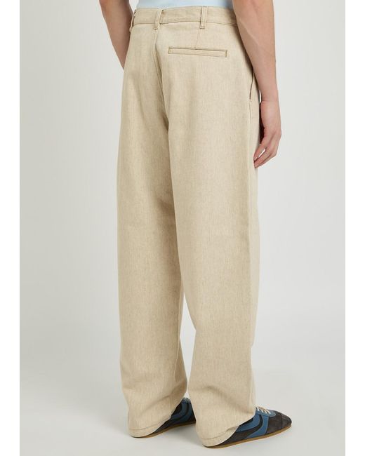 Jacquemus Natural Le De-Nimes Paysan Wide-Leg Cotton-Blend Trousers for men