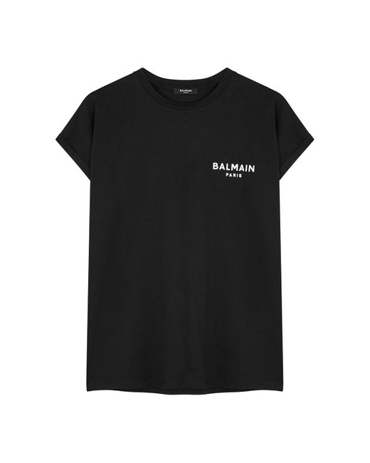 Balmain Black Logo Cotton T-Shirt