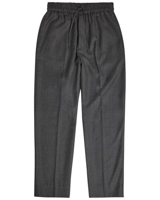 Officine Generale Gray Nilson Wool And Cashmere-Blend Trousers for men