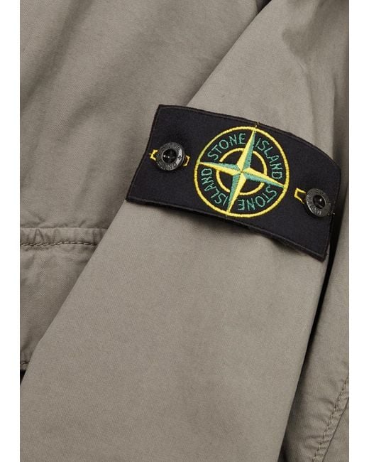 Stone Island Gray Hooded Stretch-Cotton Jacket for men