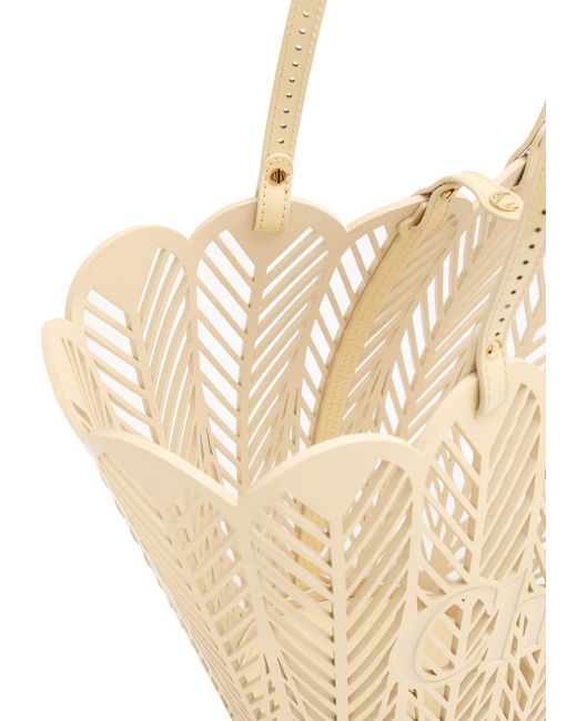 Chloé Natural Soleil Patent Leather Basket Bag