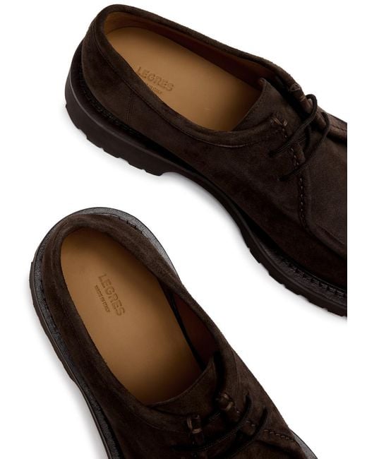 LEGRES Brown Suede Derby Shoes