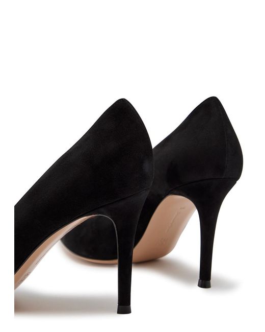 Gianvito Rossi Black Camoscio 85 Suede Pumps