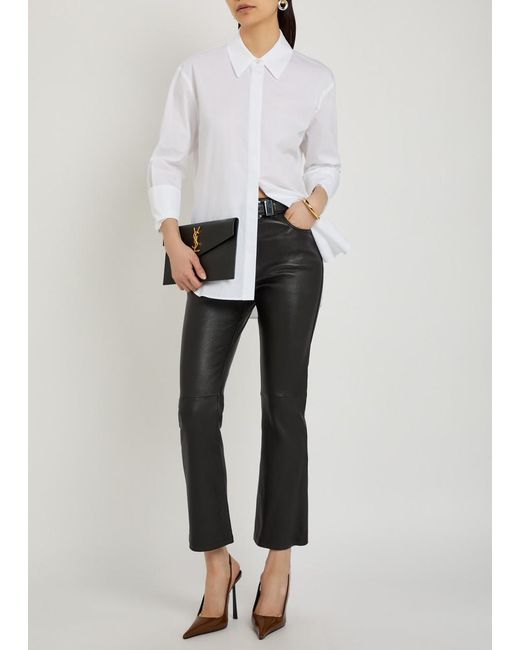 Joseph Gray Duke Straight-Leg Leather Trousers
