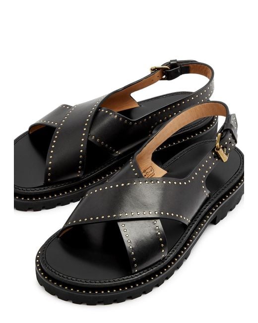 Isabel Marant Black Baem Studded Leather Sandals