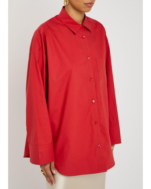 By Malene Birger Red Derris Cotton Shirt