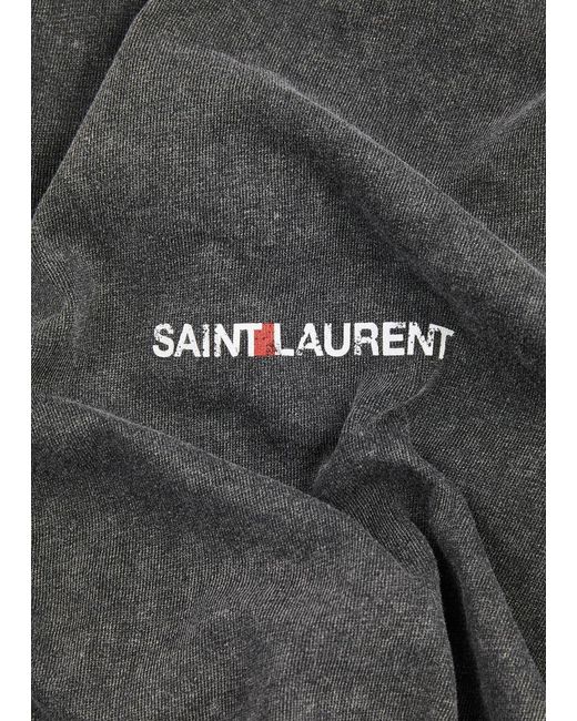 Saint Laurent Black Logo-print Cotton T-shirt for men