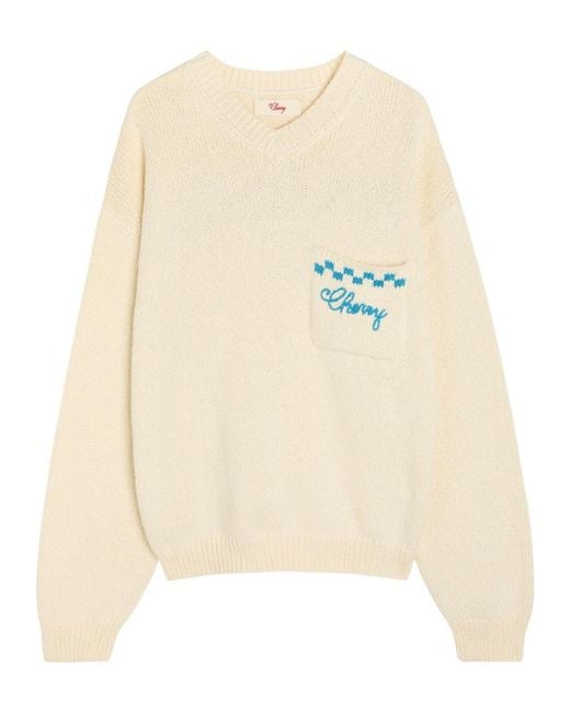 CHERRY LA Natural Motors Embroidered Knit Jumper for men