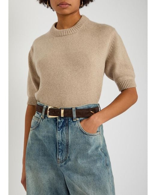 Khaite Brown Benny Suede Belt
