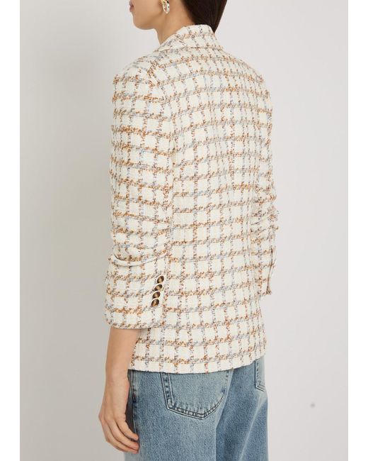 Veronica Beard Natural Ryland Checked Tweed Jacket