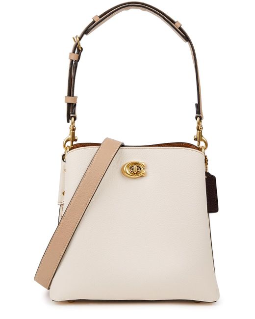 COACH Willow Leather Bucket Bag in Natural | Lyst UK