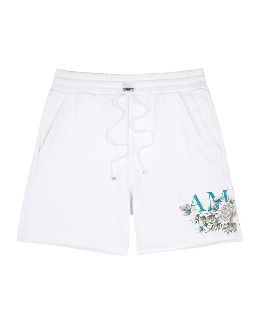 Amiri White Logo-print Cotton Shorts for men