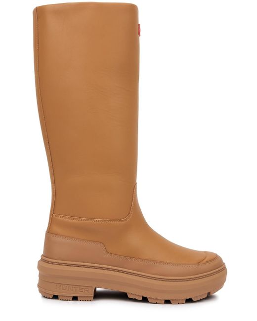 HUNTER X Killing Eve Chasing Burnt Orange Leather Kneehigh Boots in