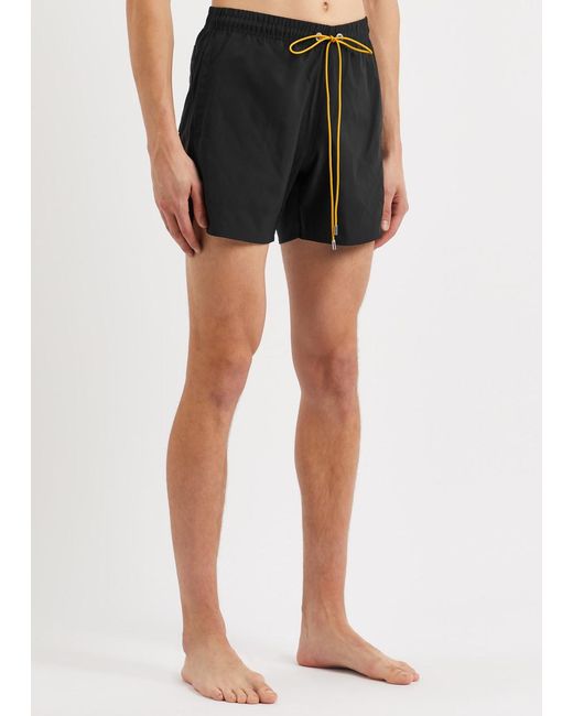 Rhude Black Logo-embroidered Shell Swim Shorts for men
