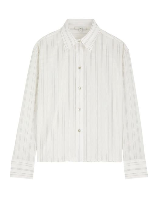 Vince White Striped Woven Shirt