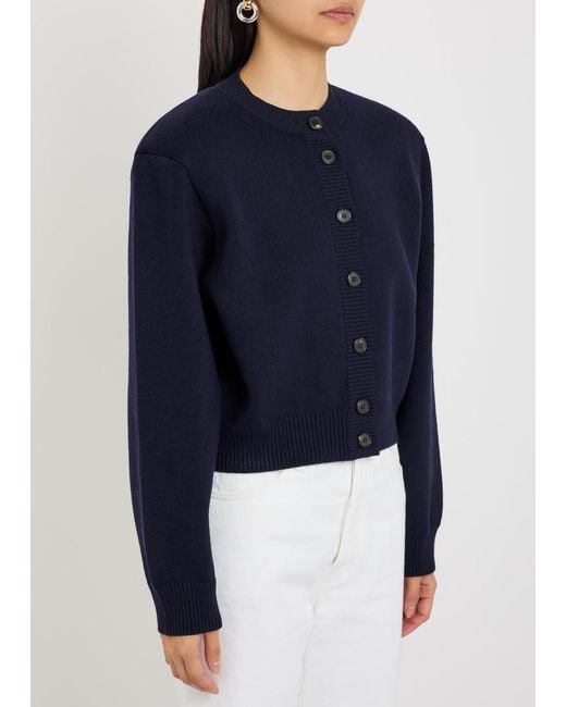 Rohe Blue Stretch-Wool Cardigan