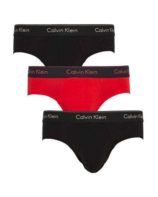 Calvin Klein Black Logo Stretch-cotton Briefs for men