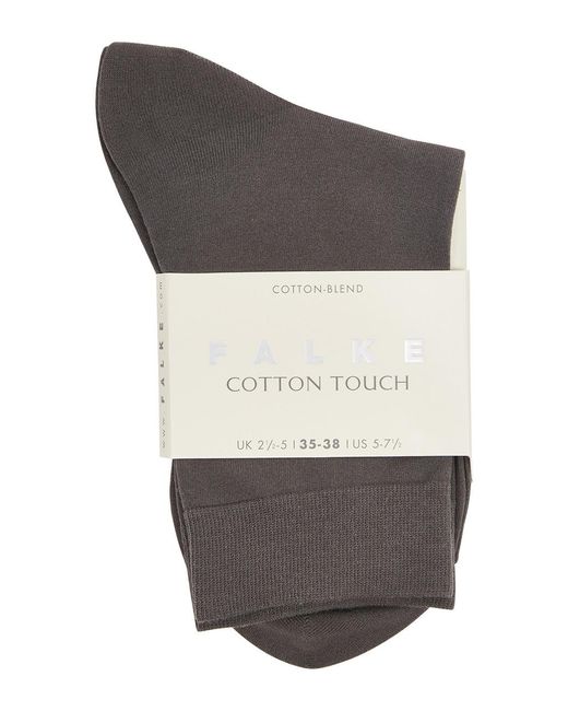 Falke Gray Cotton Touch Cotton-Blend Socks