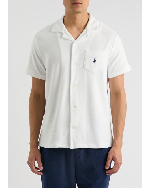 Polo Ralph Lauren White Spa Logo-Embroidered Terry Shirt for men