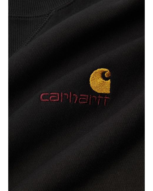 Carhartt Black American Script Logo-Embroidered Jersey Sweatshirt for men