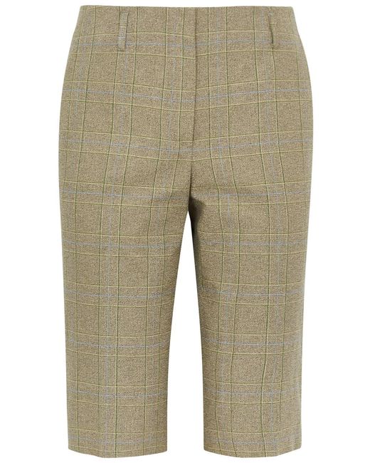 Dries Van Noten Natural Parchia Checked Shorts