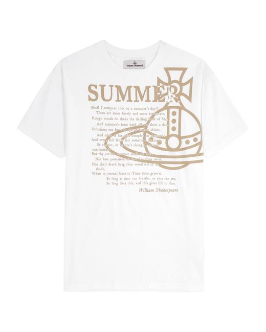 Vivienne Westwood White Summer Printed Cotton T-shirt for men