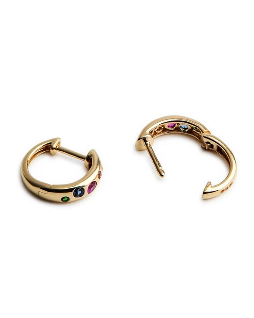 Roxanne First Metallic Rainbow Crystal Hoop Earrings