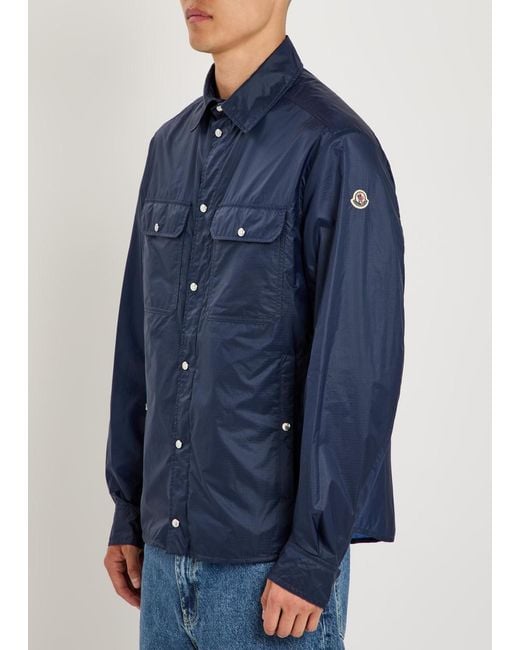 Moncler Blue Nylon Overshirt for men