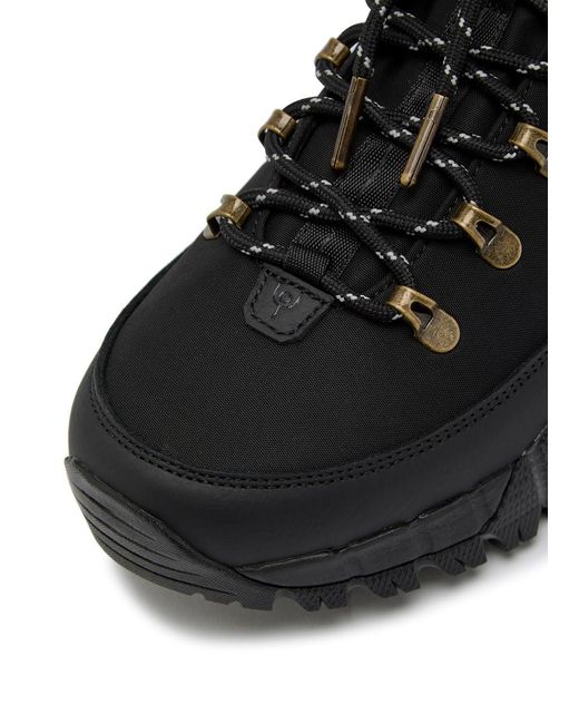 Now You Live Black Bradgate Woven Hiker Boots