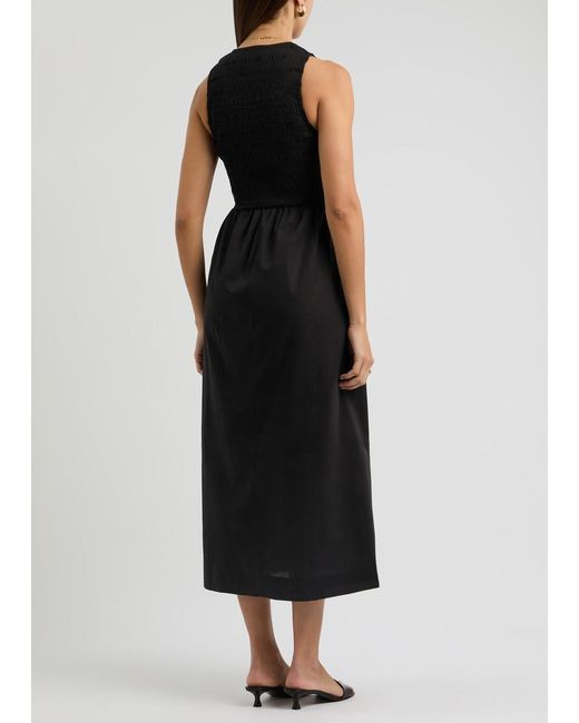 Faithfull The Brand Black Matera Cotton Midi Dress