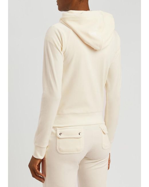 Juicy Couture Natural Classic Robertson Hooded Velour Sweatshirt