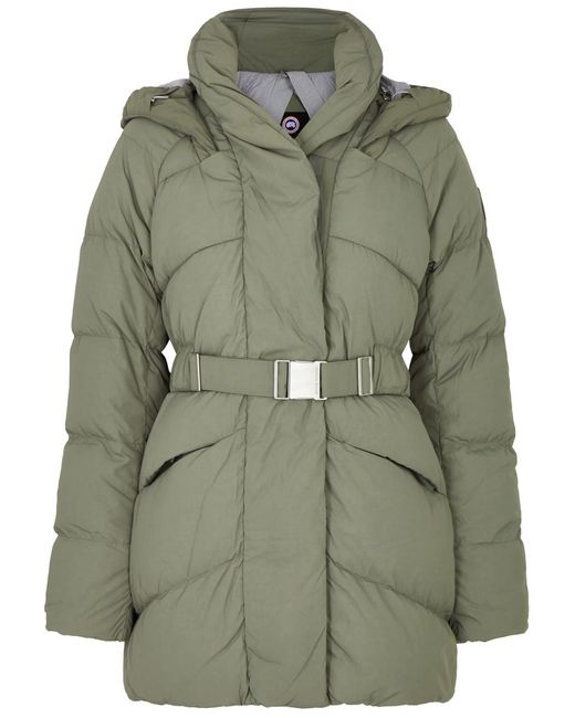 Canada Goose Green Marlow Belted Quilted Shell Coat