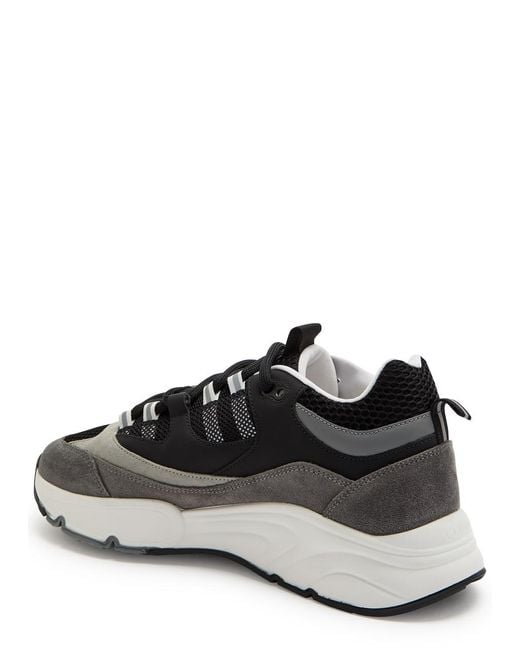 Cleens Black Aero Runner Panelled Mesh Sneakers for men