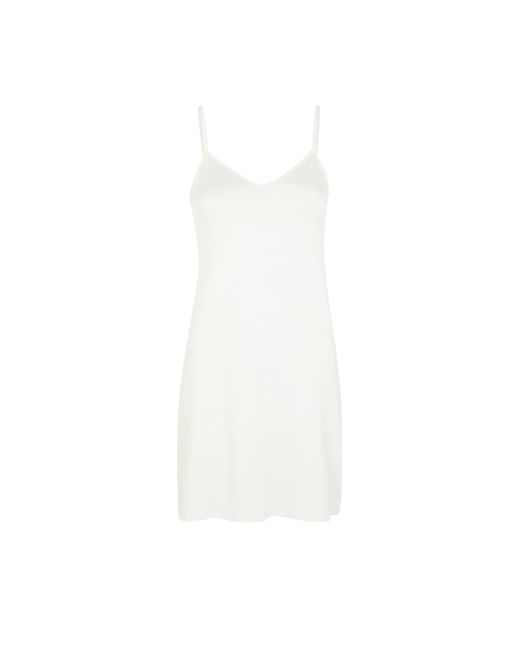 Hanro White Satin Deluxe Slip Dress