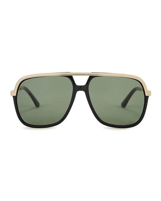 Gucci Green Aviator-Style Sunglasses, Sunglasses, , Lenses for men