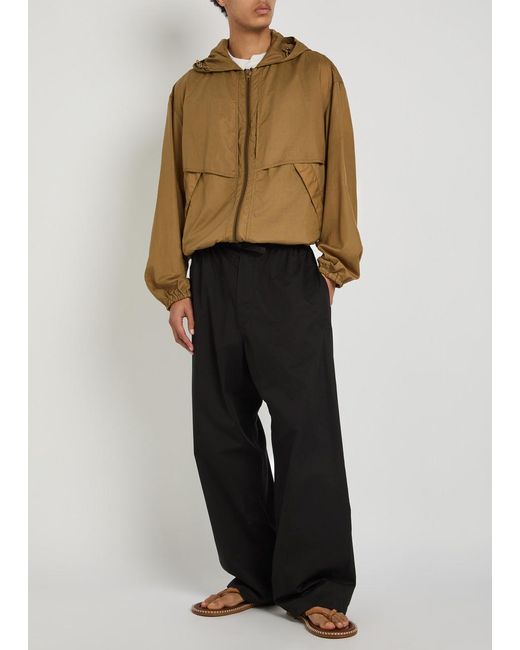 Lemaire Brown Hooded Shell Windbreaker Jacket for men